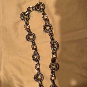Long silver necklace